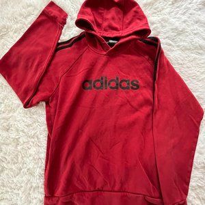 XL Mens Red and Black Logo Adidas Hoodie